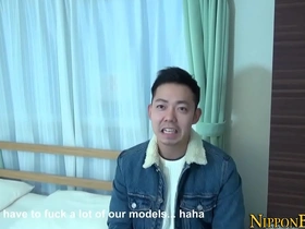 Young Japanese man pleasuring himself.