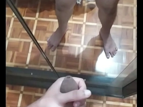 Young and straight gozada enjoys solo pleasure with uncut cock.
