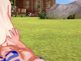 Gay porn with League of Legends characters Ezreal and Braum in a manga style.