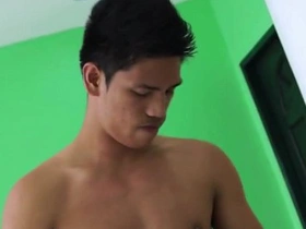 Straight twink gets pissing and fucking from an Asian guy