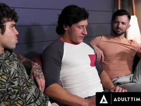 Straight Dalton Riley tries out bicurious threesome with gay best friends