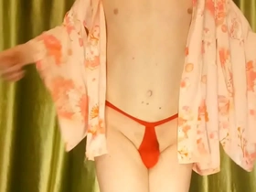 Beautiful cosplay in a Japanese Yukata with masturbation and toy play.