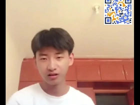 Straight Asian boy’s gay cam session ends with a climax