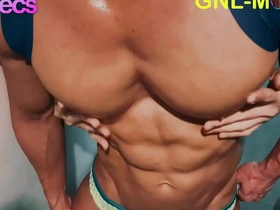 Muscle worship and shower fun with an Asian hunk