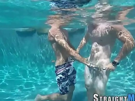 Straight Asian gets it from behind in a three woman gay porn scene