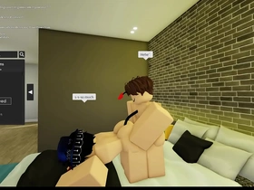 Roblox teen gets deep throat and facial in gay scene