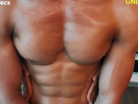 Muscle worship and nipple licking with an Asian hunk.