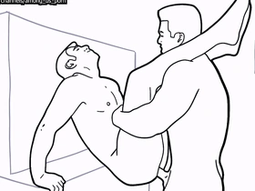 Straight and gay porn in animated form in black and white.