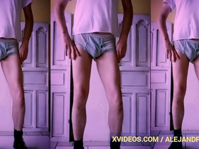 Alejandro Mistral in panties, a fetish-filled gay video.