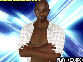 Animated gay porn: Rebirth - Military threesome with black and white characters