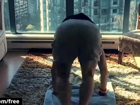 Hot gay couple Jacob Jones and Isaac flex and fuck in a homemade video.