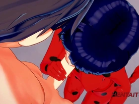 Ladybug gets a creampie in this Japanese anime porn