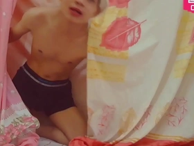Pretty Asian girl Linen Sheet solo performance - Hansel Thios fans rejoice!