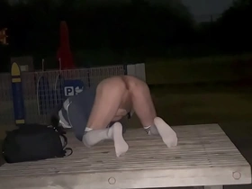 Mayu-chan, a feminine sissy, goes naked in a park at night and gets pleasure from being exposed while she pleases herself.
