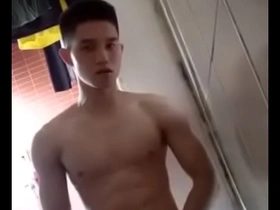 A hot Japanese boy urinates
