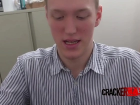 Young ginger gay gives blow job to black gay man with a big dick
