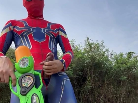 Japanese Spidermans solo performance at the 2024 Songkran Festival