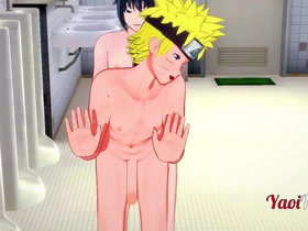 Naruto and Sasuke’s hot bareback anal scene in the school’s restroom
