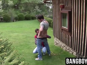 Muscular men from the countryside have rough sex with no condoms.