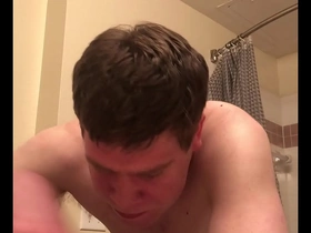 A gay man spanking himself in 2020 to the point of intense pain and shaking buttocks.