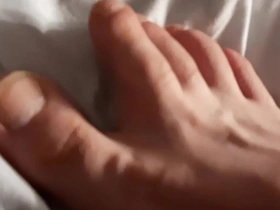 Young gay man has big fetish feet and he shows them off